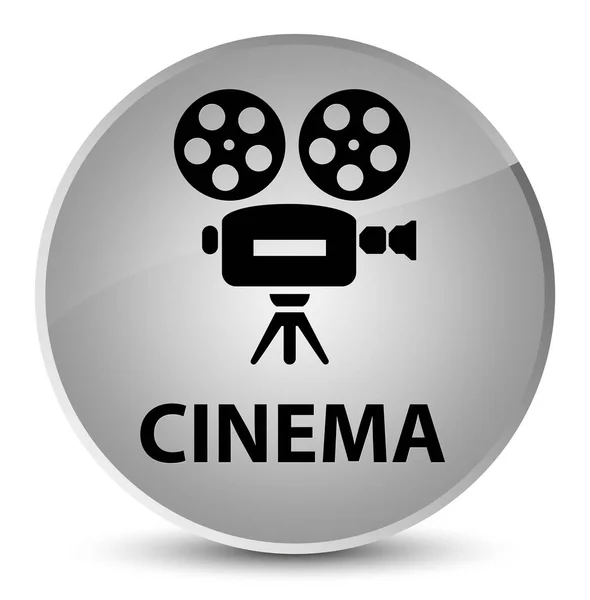 Cinema (ícone de câmera de vídeo) botão redondo branco elegante — Fotografia de Stock