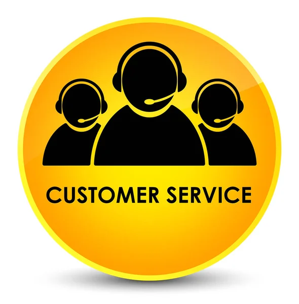 Service clientèle (icône de l'équipe) élégant bouton rond jaune — Photo