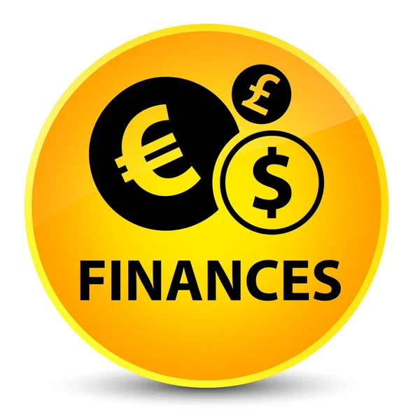 Οικονομικά (σύμβολο ευρώ) κομψό κίτρινο στρογγυλό κουμπί — Φωτογραφία Αρχείου