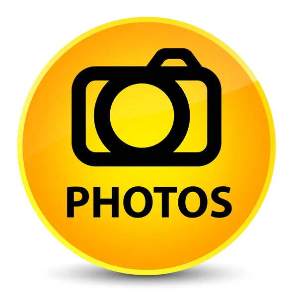 Foto's (camerapictogram) elegante geel ronde knop — Stockfoto