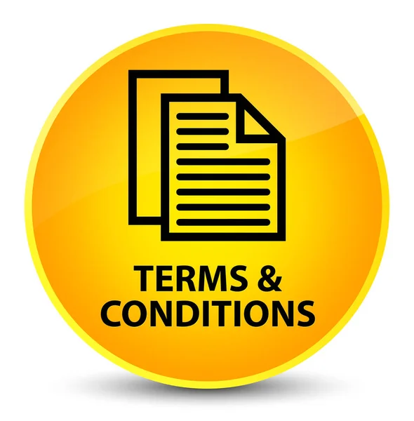 Términos y condiciones (icono de páginas) botón redondo amarillo elegante — Foto de Stock