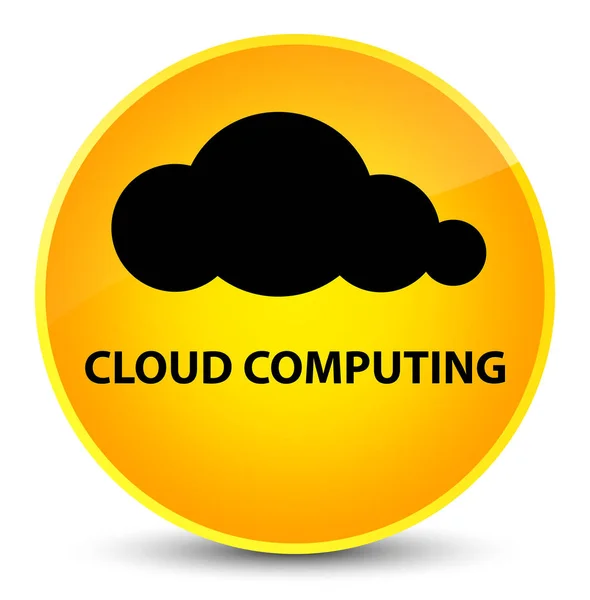 Cloud computing elegante pulsante rotondo giallo — Foto Stock