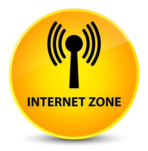 Internetová zóna (wlan sítě) elegantní žluté kulaté tlačítko — Stock fotografie