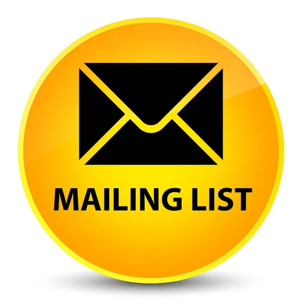 Lista de correo elegante botón redondo amarillo — Foto de Stock