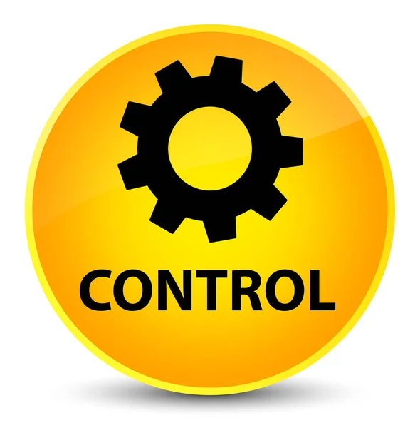 Κομψό κίτρινο στρογγυλό κουμπί ελέγχου (εικονίδιο ρυθμίσεις) — Φωτογραφία Αρχείου