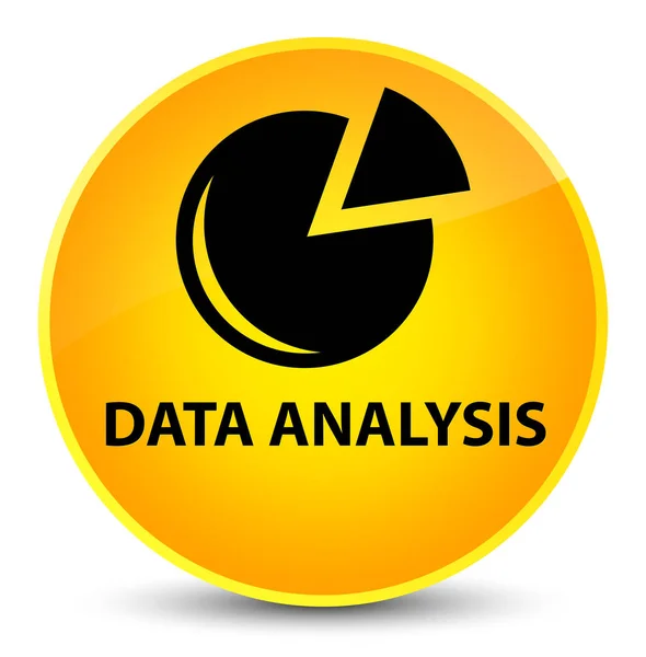 Analisis data (ikon grafik) tombol bundar kuning elegan — Stok Foto