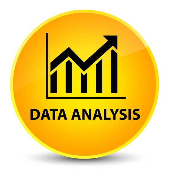 Analisis data (ikon statistik) tombol bundar kuning elegan — Stok Foto