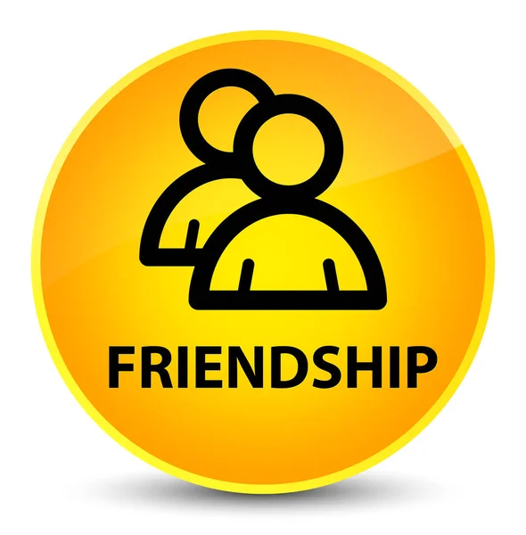 Φιλία (εικονίδιο ομάδας) κομψό κίτρινο στρογγυλό κουμπί — Φωτογραφία Αρχείου