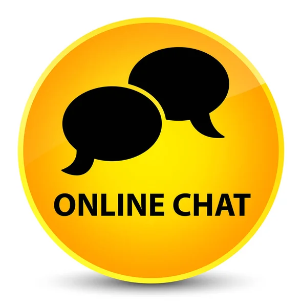 Chat en línea elegante amarillo botón redondo — Foto de Stock