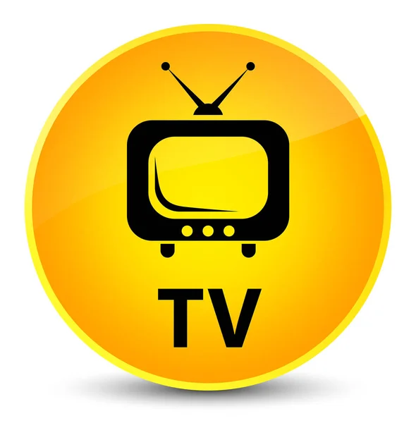 TV elegante botón redondo amarillo —  Fotos de Stock