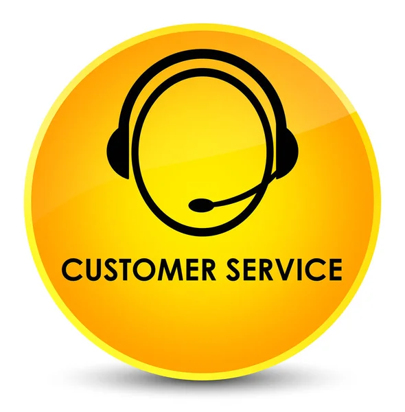 Customer service (customer care icon) elegant yellow round butto — Stock Photo, Image