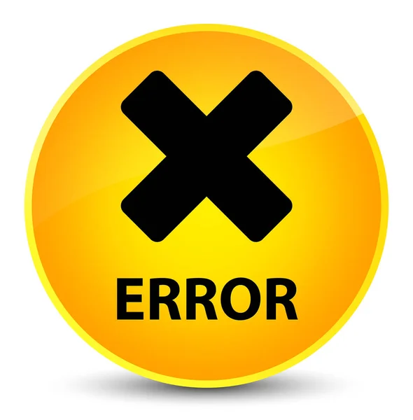 Erro (cancelar ícone) botão redondo amarelo elegante — Fotografia de Stock