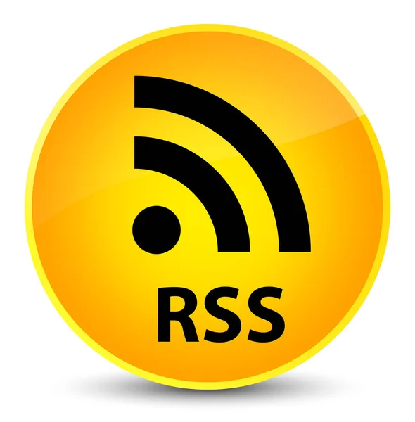 RSS elegant yellow round button — Stock Photo, Image
