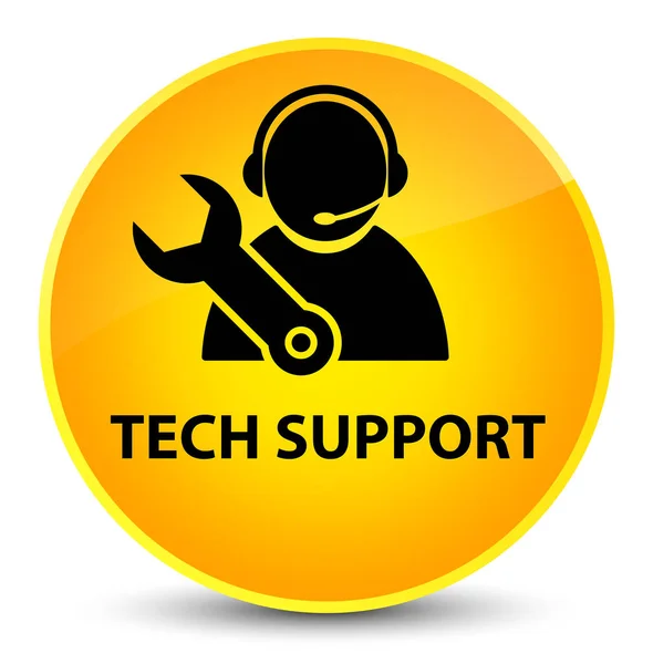 Tech support elegancki żółty okrągły przycisk — Zdjęcie stockowe