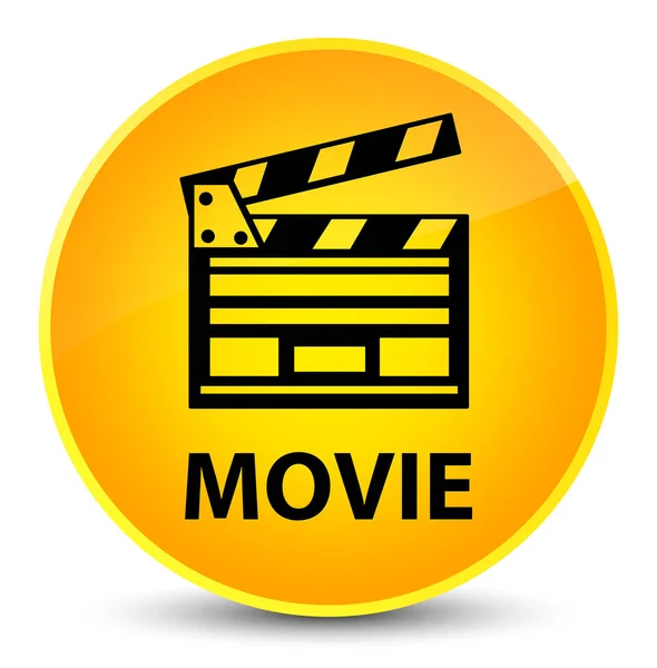 Кино (значок кинофильма) элегантная желтая круглая кнопка — стоковое фото