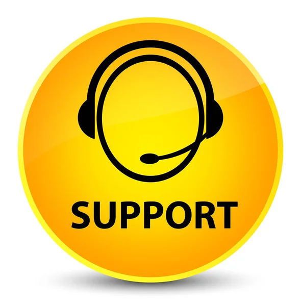 Suporte (ícone de atendimento ao cliente) botão redondo amarelo elegante — Fotografia de Stock