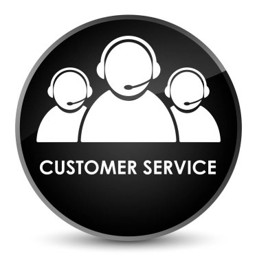 Müşteri hizmeti (takım simgesi) zarif siyah yuvarlak düğmesi