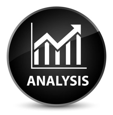 Analiz (istatistik simgesi) zarif siyah yuvarlak düğmesi