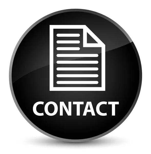Contacto (icono de página) elegante botón redondo negro — Foto de Stock