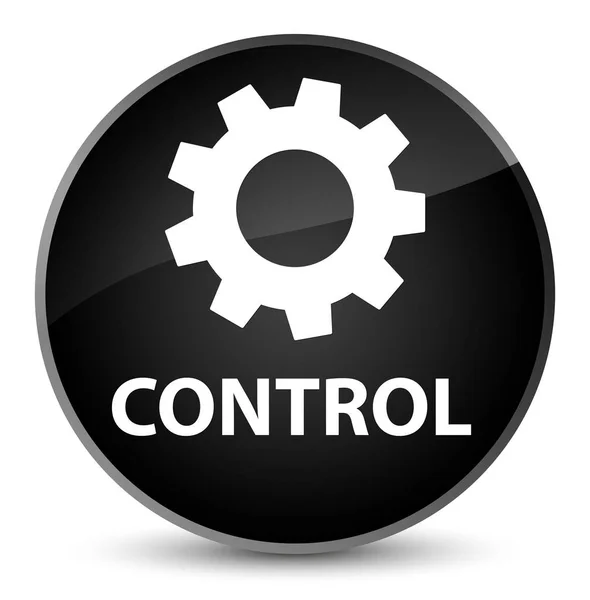 Κομψό μαύρο στρογγυλό κουμπί ελέγχου (εικονίδιο ρυθμίσεις) — Φωτογραφία Αρχείου