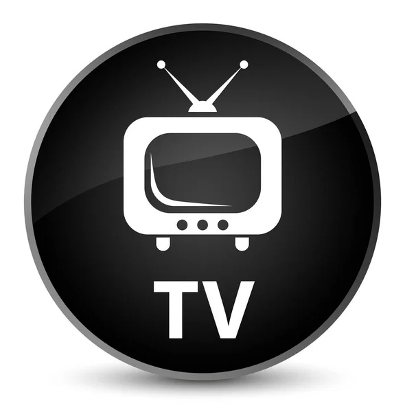 Elegantní černé kulaté tlačítko TV — Stock fotografie