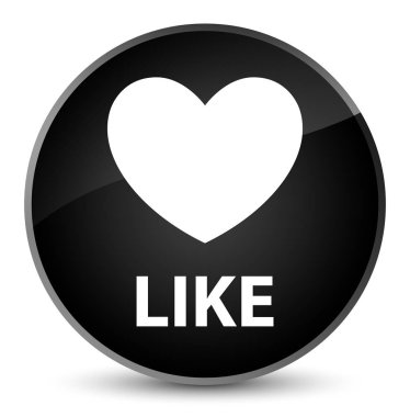 (Kalp simgesi gibi) zarif siyah yuvarlak düğmesi