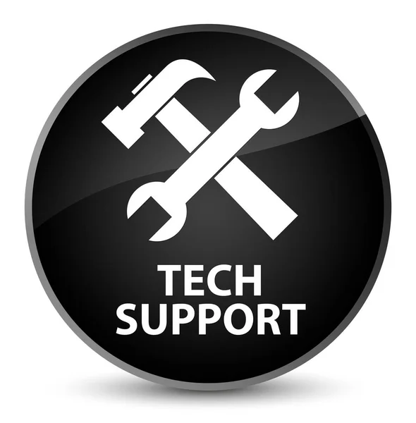Support technique (icône des outils) élégant bouton rond noir — Photo