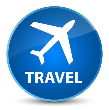 Seyahat (uçak simgesi) zarif mavi yuvarlak düğmesi