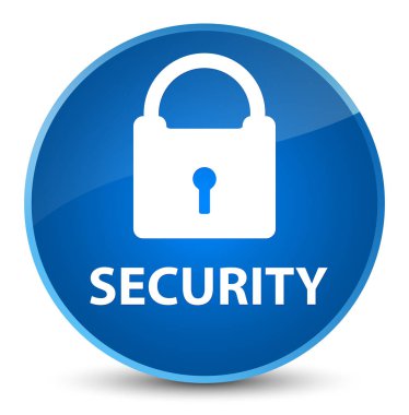 Güvenlik (asma kilit simgesi) zarif mavi yuvarlak düğmesi