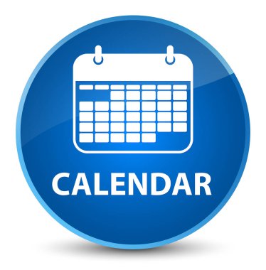 Takvim zarif mavi yuvarlak düğmesi