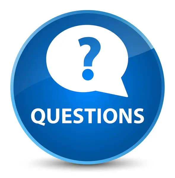 Perguntas (ícone de bolha) botão redondo azul elegante — Fotografia de Stock