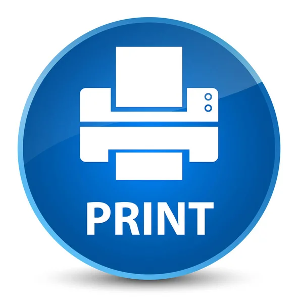 打印 （打印机图标） 优雅蓝色圆形按钮 — 图库照片