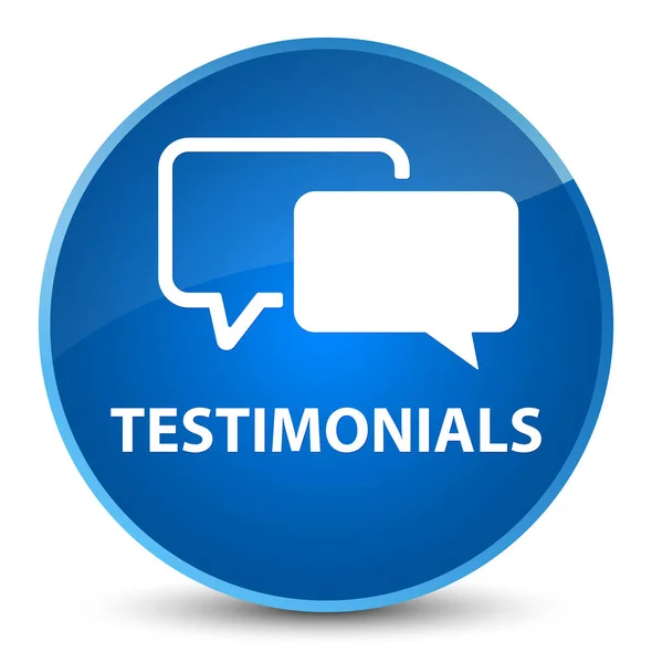 Testimonials elegant blue round button — Stock Photo, Image