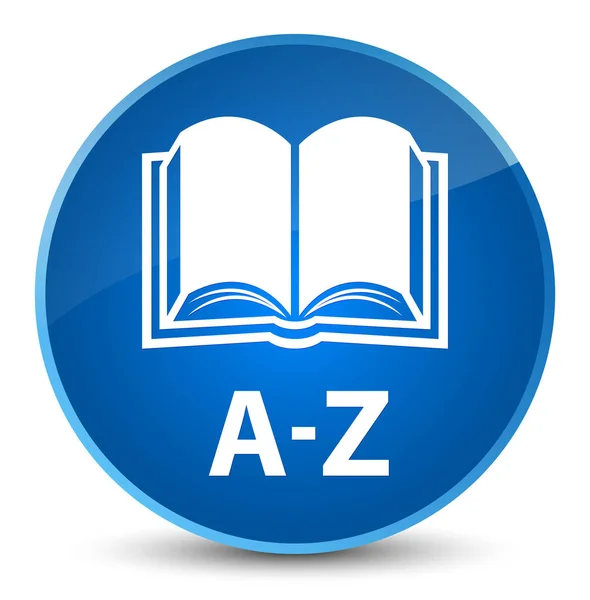 A-Z （书图标） 优雅蓝色圆形按钮 — 图库照片