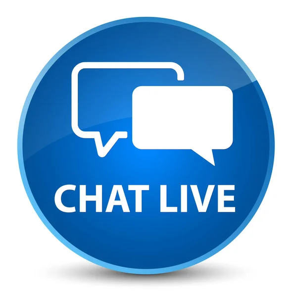 Chat en vivo elegante botón redondo azul —  Fotos de Stock