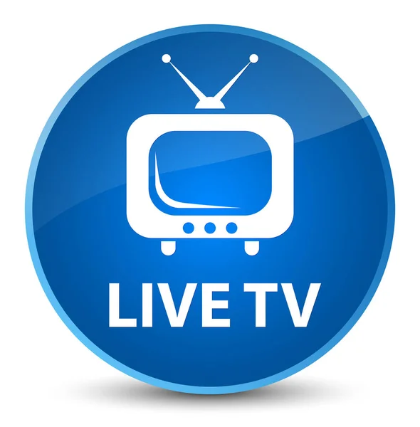 TV en vivo elegante botón redondo azul —  Fotos de Stock
