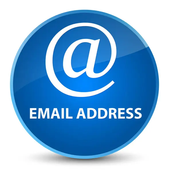 Елегантна синя кругла кнопка адреси електронної пошти — стокове фото