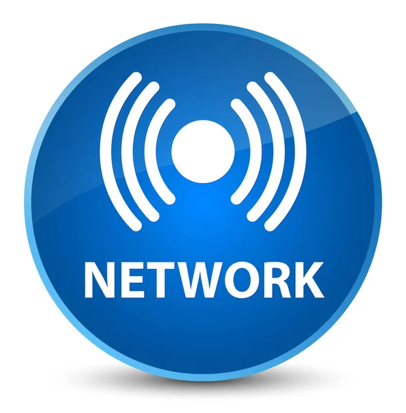 Elegantní modré kulaté tlačítko síť (ikony signálu) — Stock fotografie