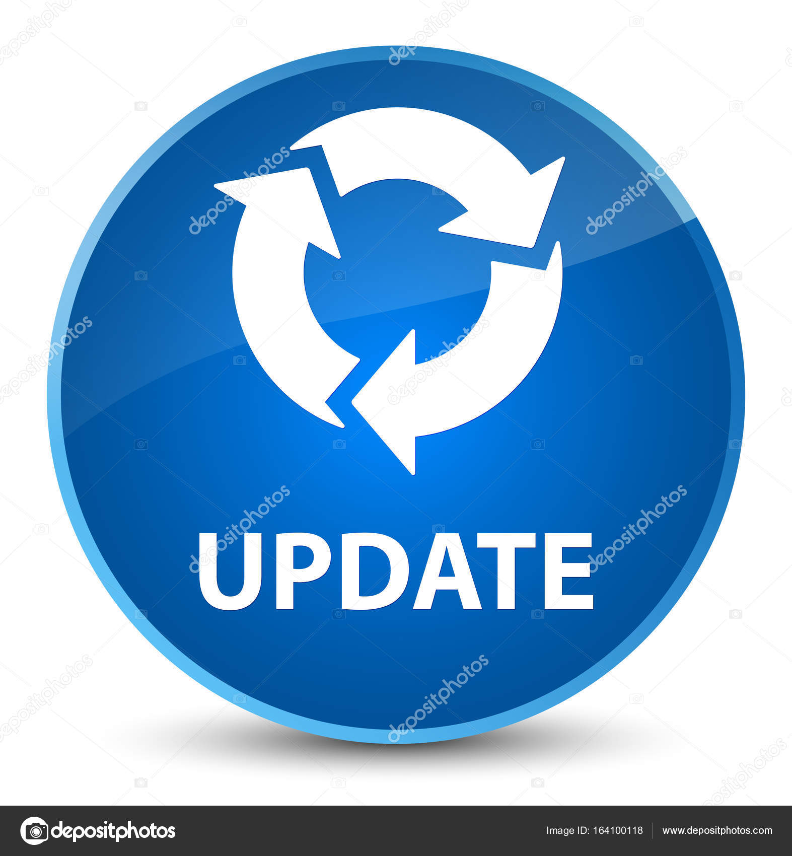 Atualização (ícone de atualização) botão redondo azul elegante — Foto ©  FR_Design #164100118, image size:1573x1700