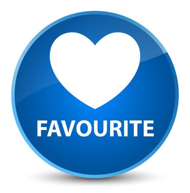 Favori (kalp simgesi) zarif mavi yuvarlak düğmesi