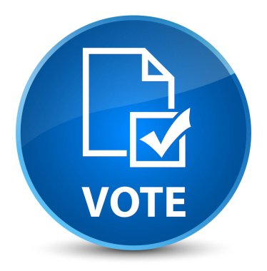 Oy (anket simgesi) zarif mavi yuvarlak düğmesine