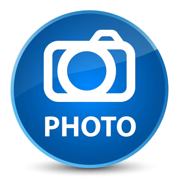 Foto (Kamera-Symbol) eleganter blauer runder Knopf — Stockfoto