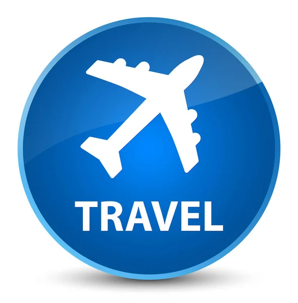 Reise (Flugzeug-Symbol) eleganter blauer runder Knopf — Stockfoto