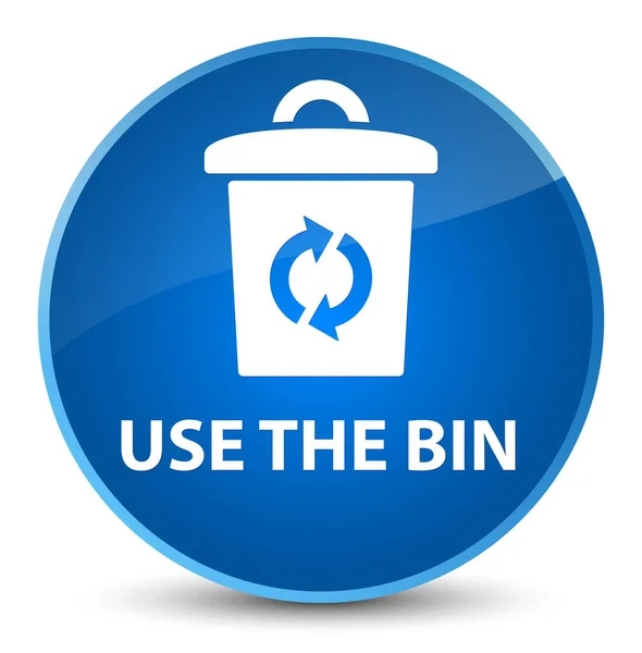 Utilisez le poubelle élégant bouton rond bleu — Photo