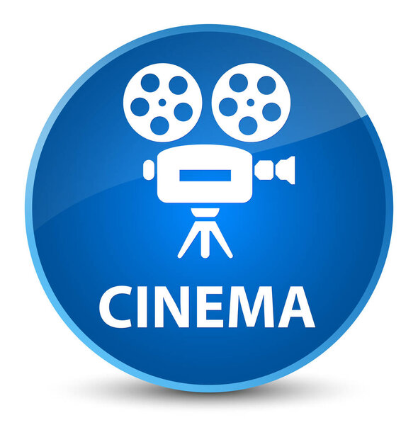 Cinema (video camera icon) isolated on elegant blue round button abstract illustration