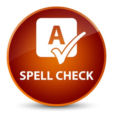 Yazım denetimi zarif kahverengi yuvarlak düğmesini