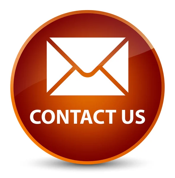 Contacte-nos (ícone de e-mail) botão redondo marrom elegante — Fotografia de Stock