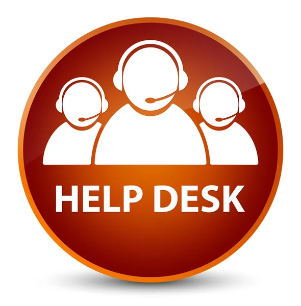 Skrivbord (customer care team ikon) eleganta bruna runda knappen hjälp — Stockfoto