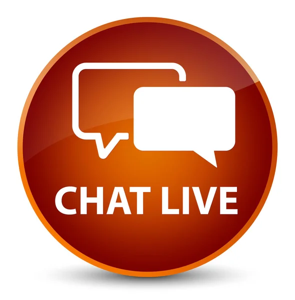 Chat live elegante bruine ronde knop — Stockfoto