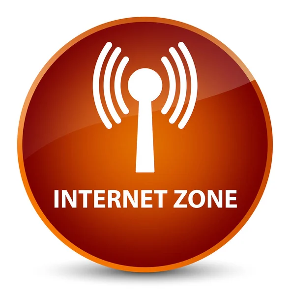 Internet zone (wlan network) elegant brown round button — Stock Photo, Image